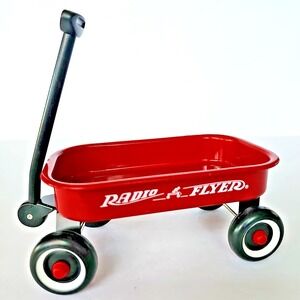 Vintage Radio Flyer Red Metal Wagon Small Little Toy 12.5" Miniature 1736